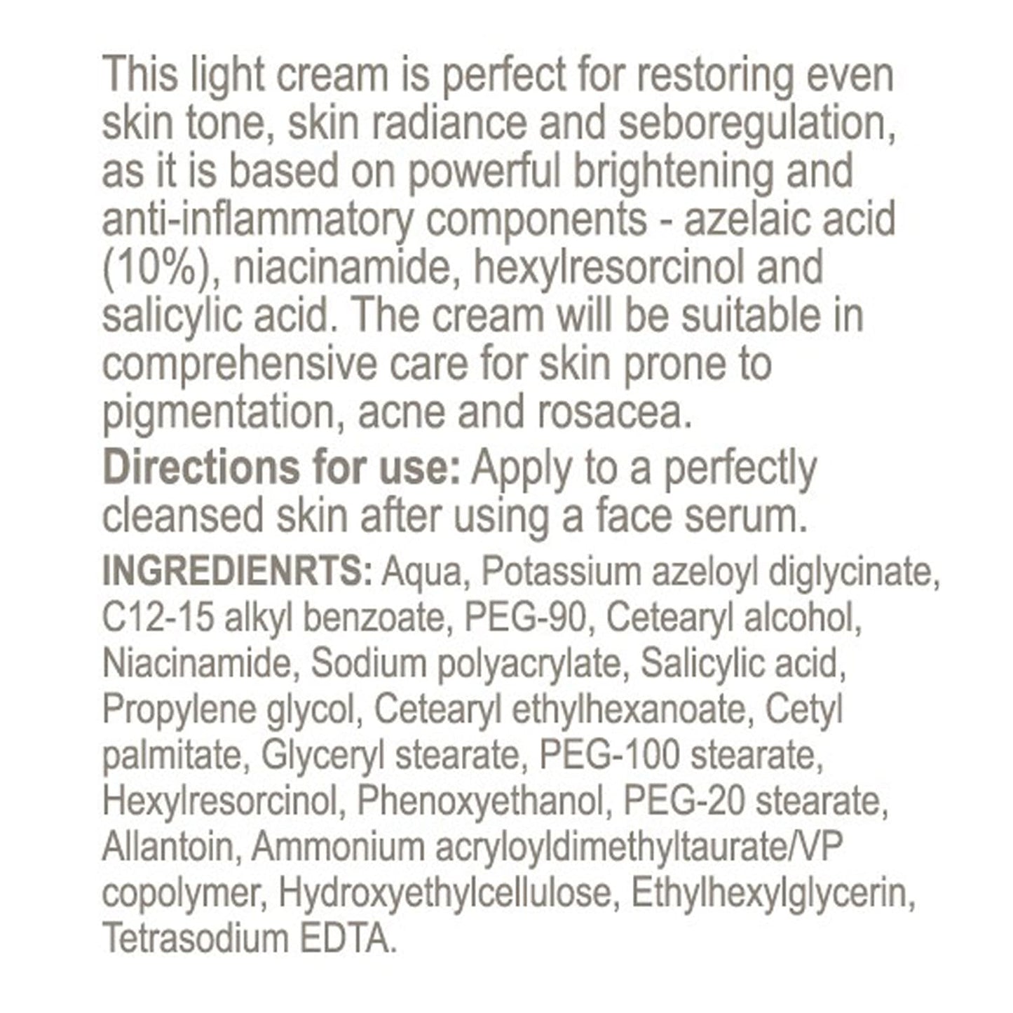 4-SYNERGY BRIGHTENING CREAM azelaic acid 10%