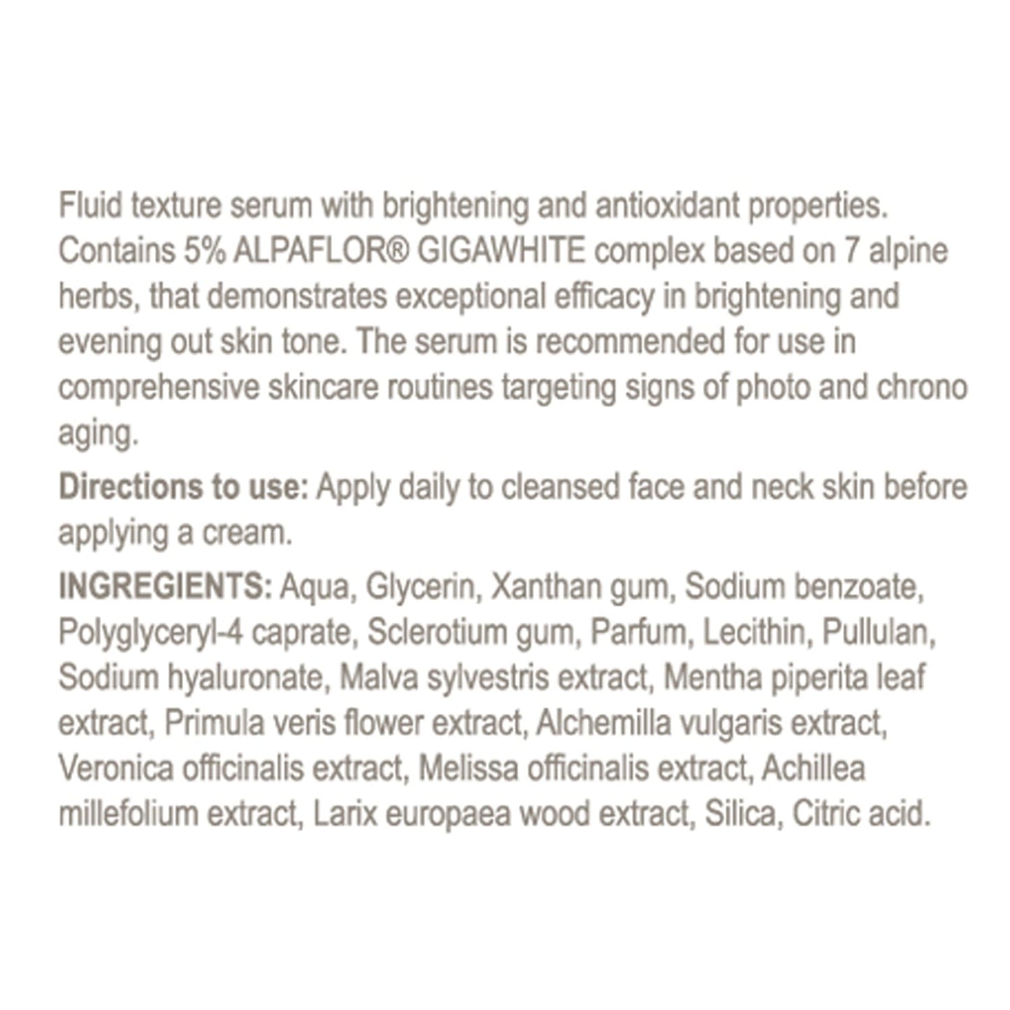 BRIGHTENING ALPAFLOR SERUM